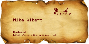 Mika Albert névjegykártya