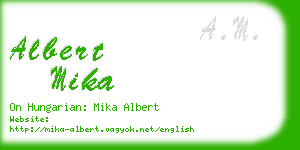 albert mika business card